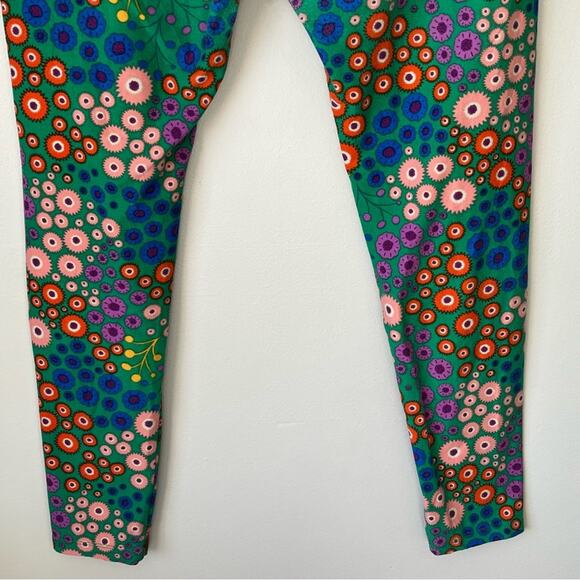 LuLaRoe Green / Pink / Yellow Patterned Leggings Size Tall and Curvy 12/18 - Picture 8 of 10